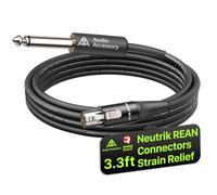 AA AUDIO ACCESSORY Neutrik REAN TA4F Câble pour guitare sans fil Shure 1 m | Connecteur 4 broches Mini XLR vers câble droit 0,6 cm pour système de guitare sans fil Shure WA302