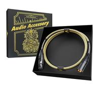 AA Gold Series Câbles XLR faits à la main de 1 m, connecteurs Neutrik, câble de microphone OFC Star Quad 19 AWG, câble de microphone tressé en Kevlar, couverture à 100 %, blindage tressé OFC et