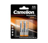 AA, Mignon, LR6, accu NiMH avec jusqu'à 2500mAh en blister de 2, boîte de rangement incluse