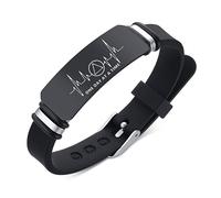 AA NA AF Bracelet en silicone pour anniversaire de sobriété et de guérison de la dépendance Un jour à la fois, Silicone Acier inoxydable Silicone