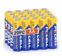 AA Piles Lot de 20 1,5V Haute Performance Zinc Carbone pour Télécommandes,Téléphone Fix,Jouets,Lot de 20,PKCELL