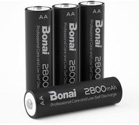 Aa Piles Rechargeables Ni-Mh 1,2v 2800mah Haute Capacité Réelle Batterie Aa Rechargeable, 1200 Cycles, Économique Et Écologique, Faible Auto-Décharge, Pré-Chargées, Lot De 4 Piles