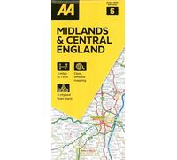 AA Road Map Midlands & Central England
