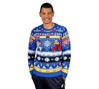 AAA Merchandise Street Fighter : Pull de Noël, bleu, XL