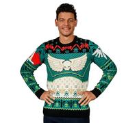 AAA MERCHANDISE Warhammer 40 000 Pull de Noël Dark Angels, Vert, noir, blanc, M