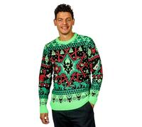 AAA MERCHANDISE Warhammer Age of Sigmar : Skaven Pull de Noël pour homme et femme, Vert, noir, rouge., XL