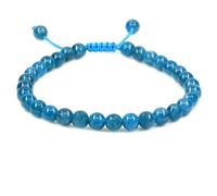 AAA naturel Bleu apatite Glands macramé Bracelet réglable | 7.5? Chakra Longueur Reiki Bracelet Corded pierres précieuses | Bracelet unisexe tressées | 1omm Perles ronde | Yoga de bracelets en perles