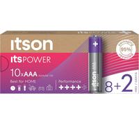 AAA Piles alcalines, Paquet de 8, pour horloges, Torches, télécommandes, Emballage sans Plastique, LR03IPO/10CB 8+2