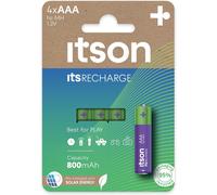 AAA piles rechargeables, lot de 4, capacité Min. 800 mAh, pré-chargées, emballage à 95% de matériaux recyclés, made in Japan, idéales pour télécommandes, torches, horloges