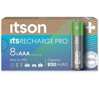 AAA piles rechargeables, PRO, lot de 8, puissantes piles rechargeables, capacité Min. 930 mAh, pré-chargées, emballage à 95% de matériaux recyclés, made in Japan