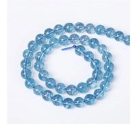 AAAAA Lot de 36 perles en quartz naturel pour la fabrication de bijoux, colliers, bracelets, topazes bleues de 10 mm