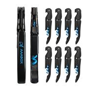 AAABOX 10 pièces Limonadier Lot,Tire Bouchon Sommelier Professionnel,Ouvre Bouteille de Vin,Couteaux en Acier Inoxydable avec DéCapsuleur et Coupe-Capsule(Bleu Noir)