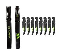 AAABOX 10 pièces Limonadier Lot,Tire Bouchon Sommelier Professionnel,Ouvre Bouteille de Vin,Couteaux en Acier Inoxydable avec DéCapsuleur et Coupe-Capsule(Vert Noir)