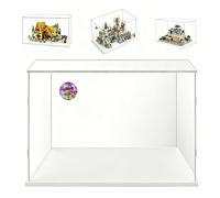 AAABOX 40x30x25 Vitrine Transparent Acrylique Antipoussière pour Collection | pour Lego Harry Potter Chateau 76419,Himeji 21060,Blanche Neige 43242,John Deere 42158,75292,75357,76295,Base Blanc