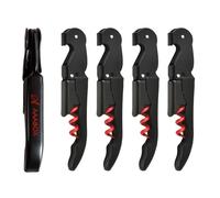 AAABOX 5 pièces Limonadier Lot,Tire Bouchon Sommelier Professionnel,Ouvre Bouteille de Vin,Couteaux en Acier Inoxydable avec DéCapsuleur et Coupe-Capsule(Rouge Noir)