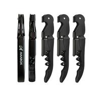 AAABOX 5 pièces Limonadier Lot,Tire Bouchon Sommelier Professionnel,Ouvre Bouteille de Vin,Couteaux en Acier Inoxydable avec DéCapsuleur et Coupe-Capsule(Noir)