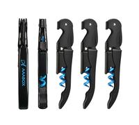 AAABOX 5 pièces Limonadier Lot,Tire Bouchon Sommelier Professionnel,Ouvre Bouteille de Vin,Couteaux en Acier Inoxydable avec DéCapsuleur et Coupe-Capsule(Bleu Noir)