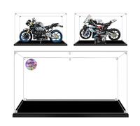 AAABOX 50x20x35cm Grand Vitrine, 3mm Transparente Acrylique Boîte de Présentation pour Lego Moto Yamaha-MT-10 SP 42159 BMW M1000rr 42130