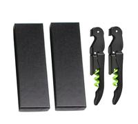 AAABOX Limonadier 2 pièces,Tire Bouchon Sommelier avec Boîte Cadeau,Vert | Ouvre Bouteille de Vin Professionnel,3-en-1,Double Levier,Coupe Film Tranchant, Vis Robuste, Acier Inoxydable