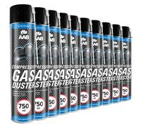 AAB Bombe Depoussierante 10x750ml - Préparation en Spray, Dépoussiérant Informatique, Enlever la Poussière, sans Odeur, Aérosol, Bouteille Air Comprimé, Ne Laisse Pas de Traces