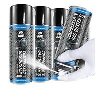 AAB Compressed Gas Duster 400ml - Préparation pour le Nettoyage et la Congélation, Bombe de Froid, Spray Congélateur à Tube, Spray Réfrigérant, Spray de Frio, Kit de Congélation - 4 Pièces