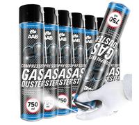 AAB Compressed Gas Duster 750ml - Préparation pour le Nettoyage et la Congélation, Spray Froid, Spray Congélateur à Tube, Spray Réfrigérant, Spray de Frio, Kit de Congélation - 7 Pièces