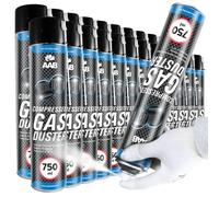 AAB Compressed Gas Duster 750ml - Préparation pour le Nettoyage et la Congélation, Spray Froid, Spray Congélateur à Tube, Spray Réfrigérant, Spray de Frio, Kit de Congélation - 24 Pièces