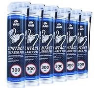 AAB Contact Cleaner PRO 300ml - 6 Pièces - Agent Puissant De Nettoyage Des Contacts - Spray Contact Electrique, Nettoyage Moteur, Desoxydant Electronique, Nettoyant pour Carburateur, Moteur