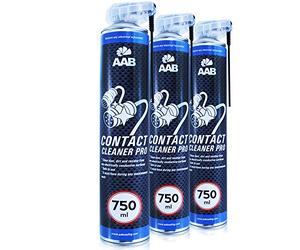 AAB Contact Cleaner PRO 750ml - 3 Pièces - Agent Puissant De Nettoyage Des Contacts - Spray Contact Electrique, Nettoyage Moteur, Desoxydant Electronique, Nettoyant pour Carburateur, Moteur