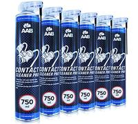 AAB Contact Cleaner Pro 750ml - 6 Pièces - Agent Puissant De Nettoyage des Contacts - Nettoyant Pneu, Repare Crevaison, Nettoyage Carburateur, Bombe Kontact, Bombe Nettoyage