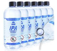 AAB IPA 1L - Lot de 6 - Facile à Utiliser Alcool Nettoyant Super Efficace, Un Alcool Pharmaceutique Universel Pour le Nettoyage, Alcool Isopropylique 99, Acrylic Liquid, Alcool Isopropanol