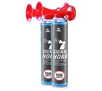 AAB Signal Horn - 2 Pièces - Extraordinaire Corne de Brune de Air Comprimée, Jusqu'à 320 Bips, Klaxon Supporter avec Gaz Ininflammable, Air Horn, Corne Brume Gaz, Klaxon Air