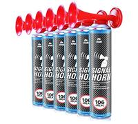 AAB Signal Horn - 6 Pièces - Extraordinaire Corne de brume Supporter de Air Comprimée, Jusqu'à 320 Bips, avec Gaz Ininflammable, Corne de Brume Bateau, Vuvuzela, Klaxon de Bateau