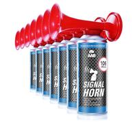 AAB Signal Horn - 7 Pièces - Extraordinaire Klaxon Corne de Brume à Air Comprimée, Jusqu'à 120 Bips, Trompette Supporter, Corne de Supporter, Gaz Ininflammable