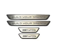 AABBDxJ Lot de 4 plaques de seuil de porte en acier inoxydable, Convient pour BYD SEAL SEAL U, Enjoliveurs de seuil en acier inoxydable, Protection anti-friction, Style décoratif, Accessoire, Bande de