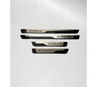 AABBDxJ Lot de 4 plaques de seuil de portière de voiture, adaptées pour Sko-da Kodiaq 2017-2025, plaques de protection en acier inoxydable, accessoire de décoration de seuil de bienvenue (B)