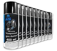 AABCOOLING 10 x AAB Bombe Air Sec 400ml - Bouteille Air Comprimé, Nettoyage des Ordinateurs, Dépoussiérant en Spray, Enlever la Poussière, sans Odeur Aérosol, Computer Cleaner, Informatique Matériel