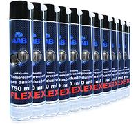 AABCOOLING Compressed Gas Duster Flex 750ml - 11 Pièces - Bombe Depoussierante avec Un Tube Flexible, Bombe d'air Sec, Bouteille Air Comprimé pour Informatique Matériel, Aérosol Dépoussiérant PC