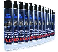 AABCOOLING Compressed Gas Duster Flex 750ml - 12 Pièces - Bombe Depoussierante avec Un Tube Flexible, Bombe d'air Sec, Bouteille Air Comprimé pour Informatique Matériel, Aérosol Dépoussiérant PC