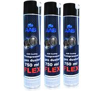 AABCOOLING Compressed Gas Duster Flex 750ml - 3 Pièces - Bombe Depoussierante avec Un Tube Flexible, Bombe d'air Sec, Bouteille Air Comprimé pour Informatique Matériel, Aérosol Dépoussiérant PC