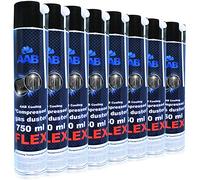 AABCOOLING Compressed Gas Duster Flex 750ml - 8 Pièces - Bombe Depoussierante avec Un Tube Flexible, Bombe d'air Sec, Bouteille Air Comprimé pour Informatique Matériel, Aérosol Dépoussiérant PC