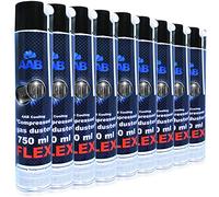 AABCOOLING Compressed Gas Duster Flex 750ml - 9 Pièces - Bombe Depoussierante avec Un Tube Flexible, Bombe d'air Sec, Bouteille Air Comprimé pour Informatique Matériel, Aérosol Dépoussiérant PC