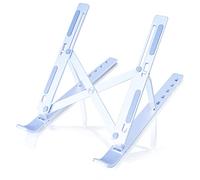 AABCOOLING Fold Support Ordinateur Portable Argent, Support PC Portable Pliable à Surélever 6 Angles Réglable, Antidérapant en Aluminium Ventilé Stand Compatible avec Laptop, Tablet, Smartphone