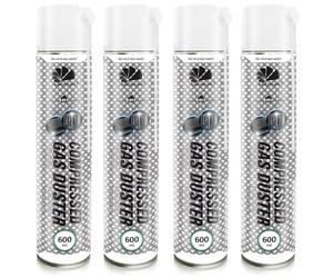 AABCOOLING Home&Office Gas Duster Bombe Air Sec 4x600ml - Aérosol d'Air Comprimé, Souffleur de poussière, Dépoussiérant Puissant, Nettoyage PC, Clavier, Ordinateur Portable, Équipement de Bureau, K1