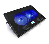 AABCOOLING NC35 - Refroidisseur PC Portable avec 2 Ventilateurs et Rétroéclairage LED Bleu, Support Ventilé Pour Ordinateur, Refroidisseur pour Ordinateur, Refroidissement PC Portable et Consoles