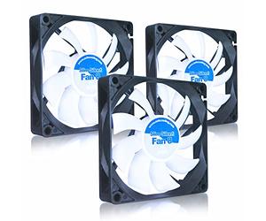 AABCOOLING SLIM Silent Fan 8-80mm Ventilateur pour Boîtier PC Silencieux et Efficace avec 4 Pads Anti Vibrations, 12V, Ventilation PC, 8cm, Ventilo PC, Fan PC 13,9 dB(A) 27,45 m3/h - 3 Pièces
