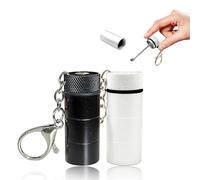 AABDTYYD 2 Mini Conteneurs Scellés avec Cuillère en Aluminium, Flacon avec Cuillère Portable pour Poudres et Kit de Rangement - Noir/Blanc (5.3cm, Étanche, Usage Intérieur/Extérieur)