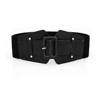 AABDTYYD Ceinture Élastique pour Femme,Large Ceinture Rétro,environ7,5cm de Large pour Robe, Chemises Élastiquée Ceinture de Robe Stretch(Noir)