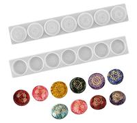 Aabellay Lot de 2 moules en résine époxy 7 chakras en forme de rune en silicone pour fabrication de bijoux, suspension murale, décoration de la maison