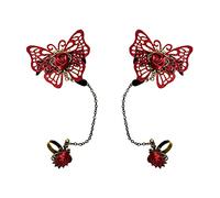 Aabellay Paire de gants en dentelle pour femme - Style gothique victorien - Style rétro - Steampunk - Bracelets steampunk - Ensemble de bracelets vintage - Accessoires d'opéra - Accessoires
